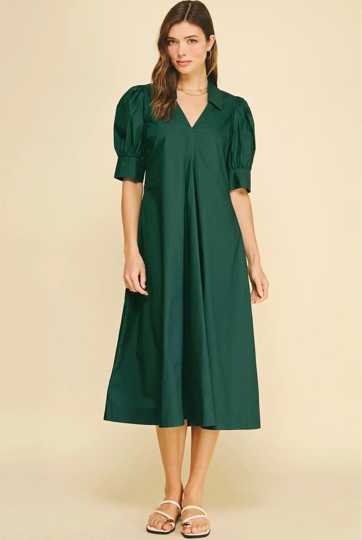 Pleated Midi Dress