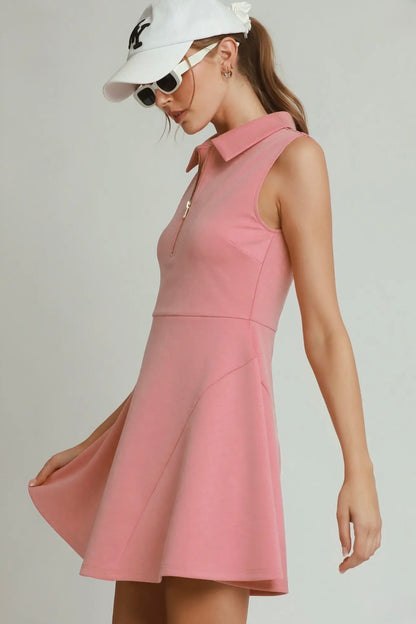 Collared Quarter Zip Tennis Dress