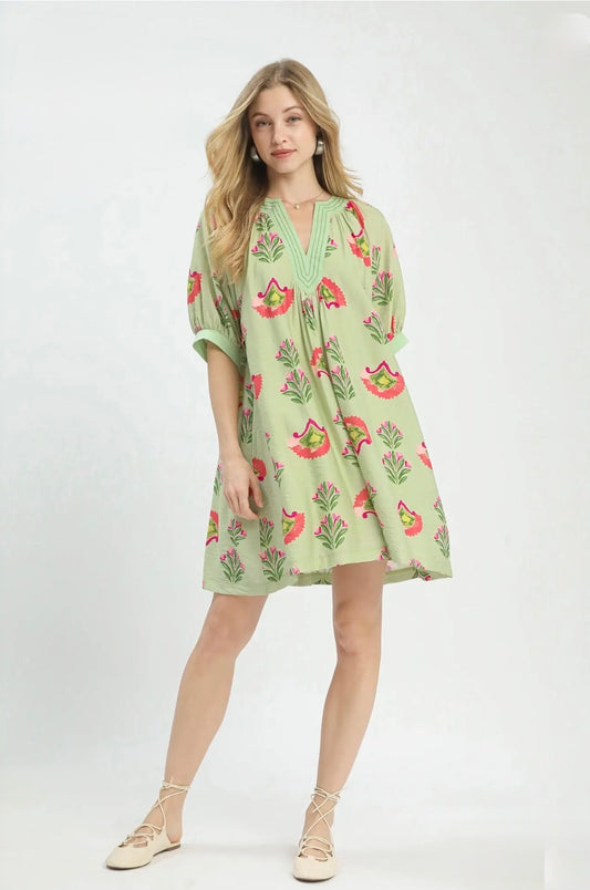 Abstract Print Mini Dress