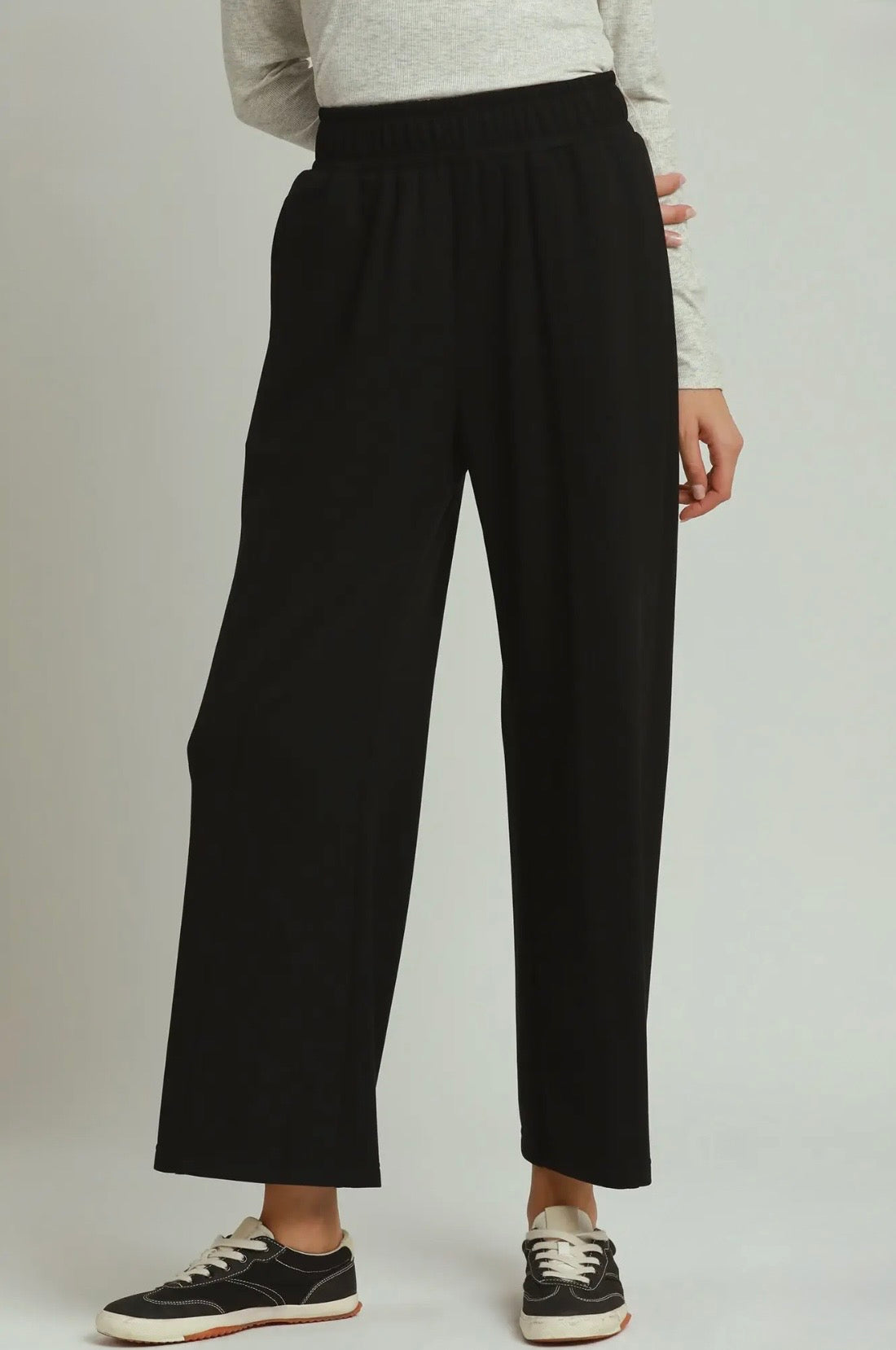 Elastic Wide Leg Pants