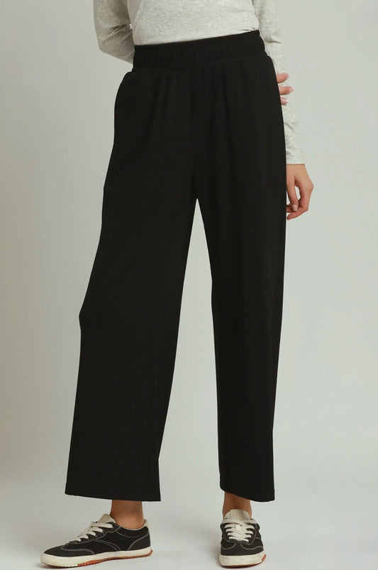 Elastic Wide Leg Pants