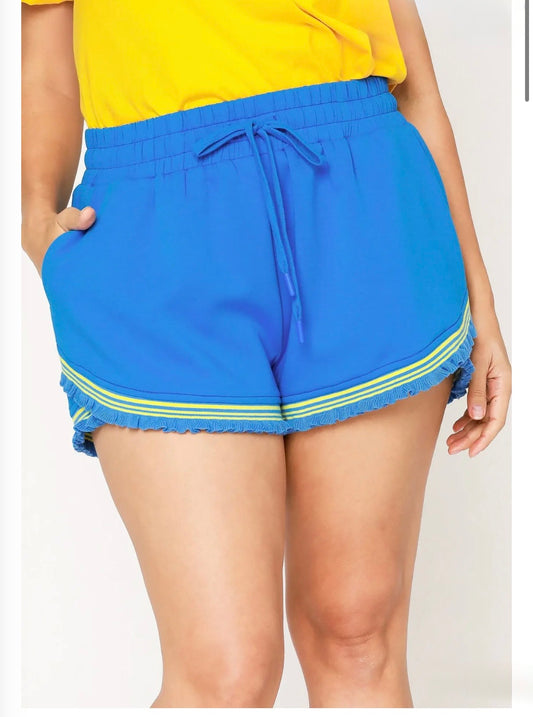 Ruffle Trim Athletic Shorts Curvy