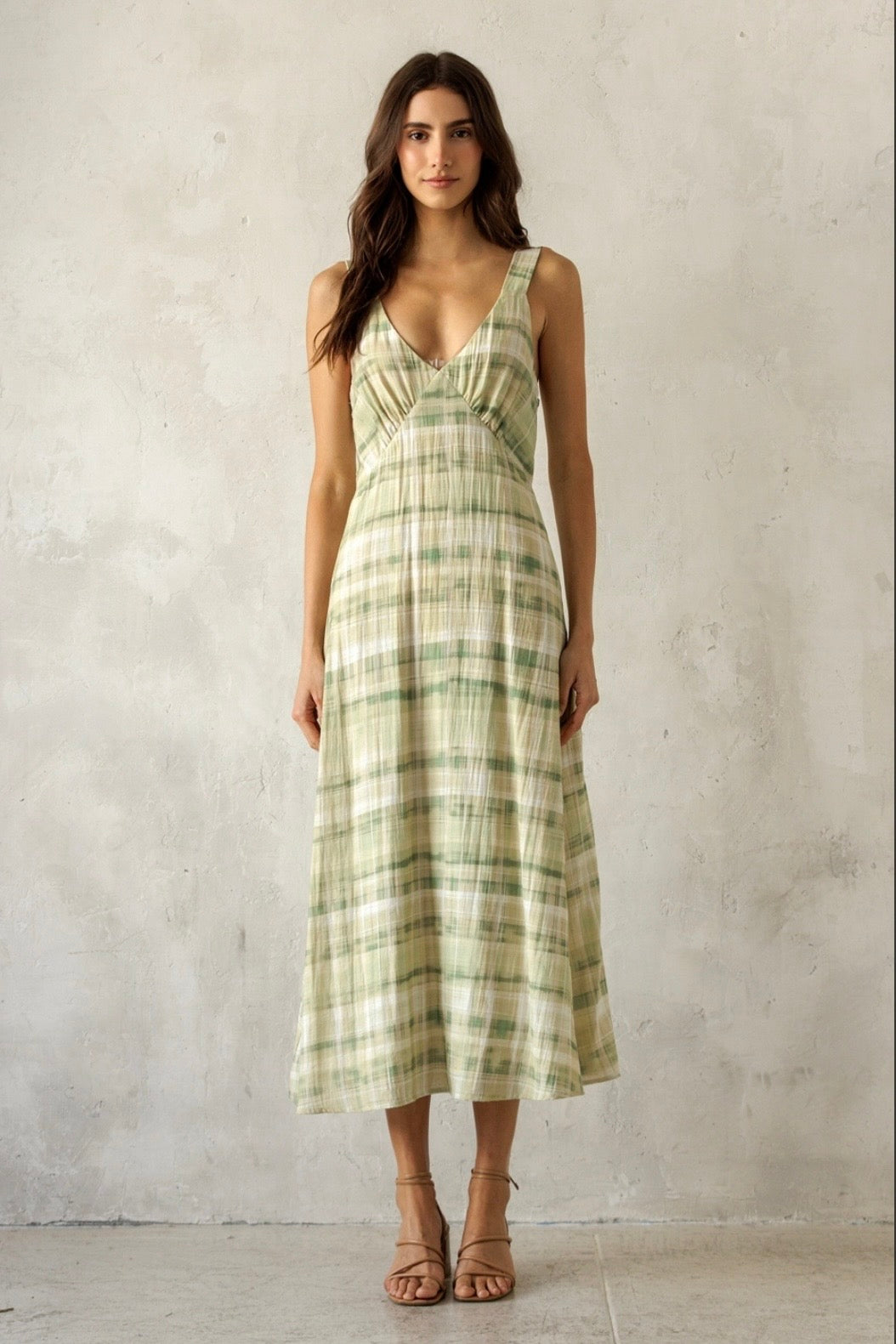 Plaid Midi Dress