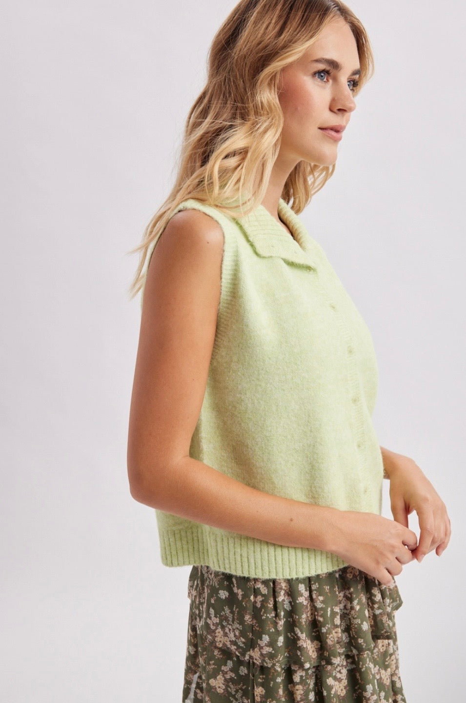 Soft Button Sweater Vest