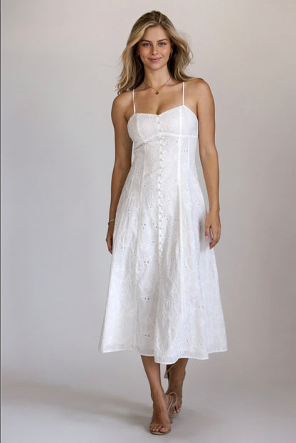 Eyelet Midi Dress
