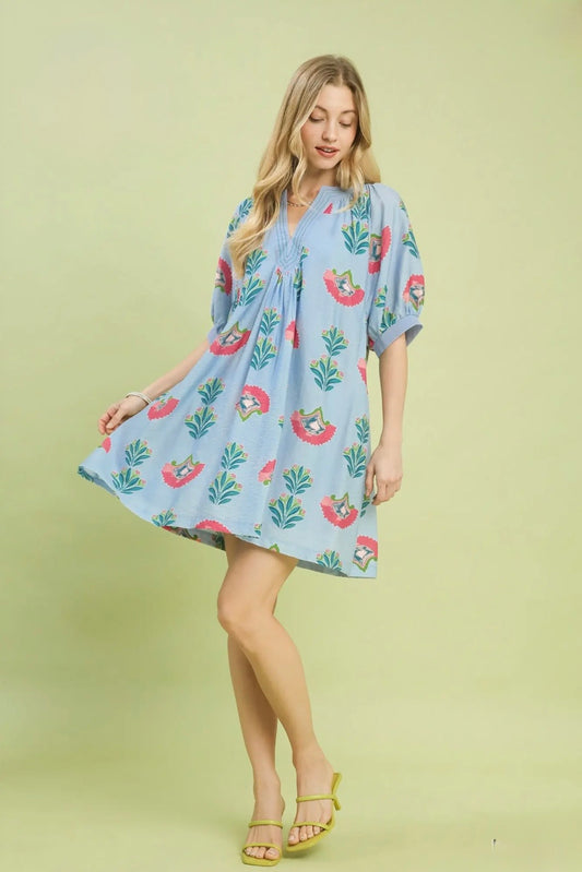 Abstract Print Mini Dress