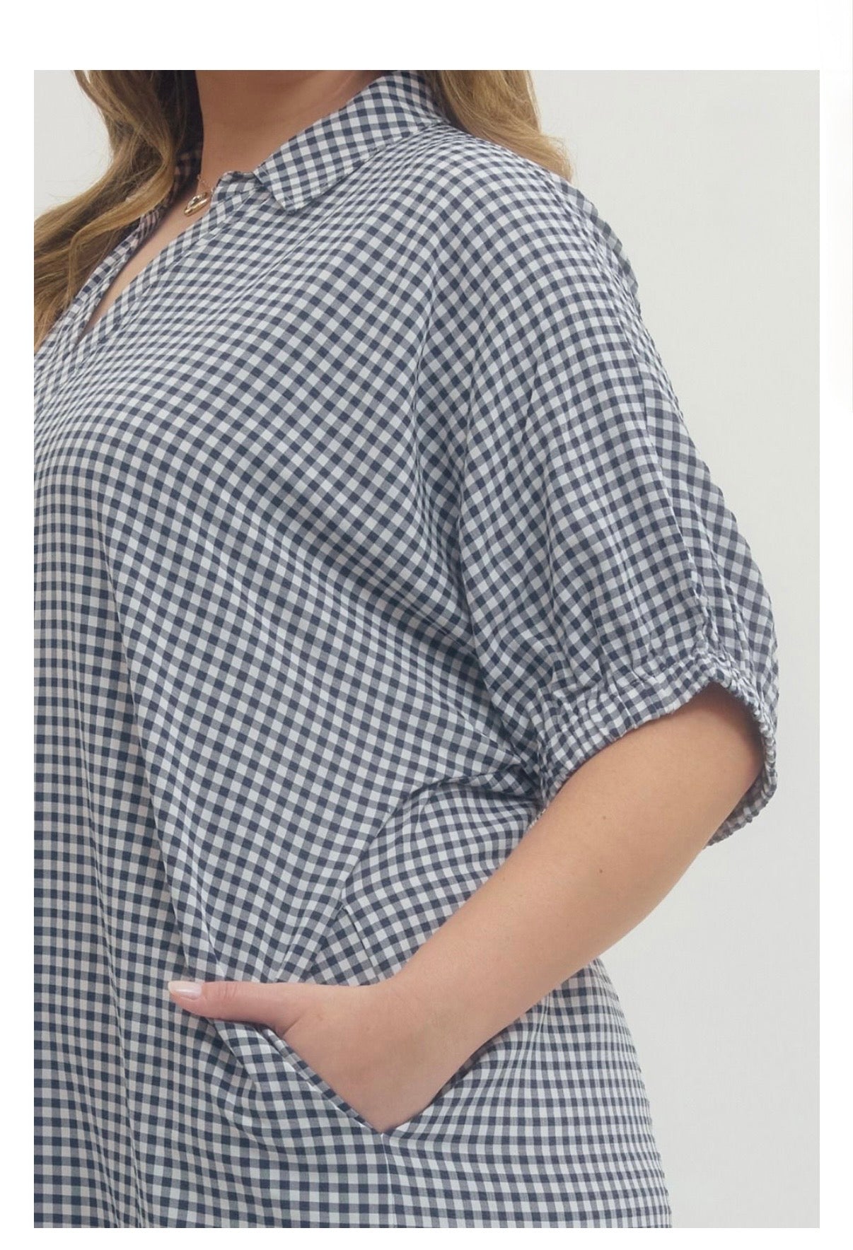 Gingham Midi Dress Curvy