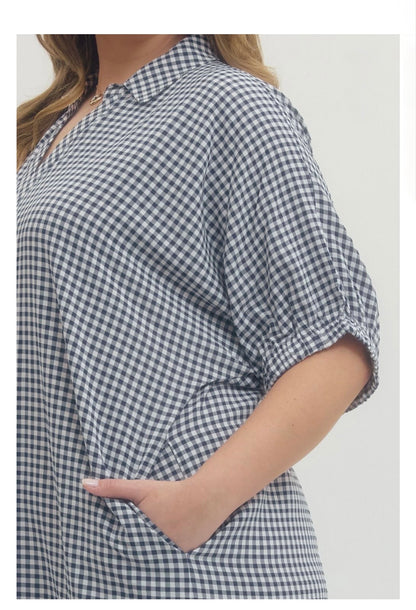Gingham Midi Dress Curvy