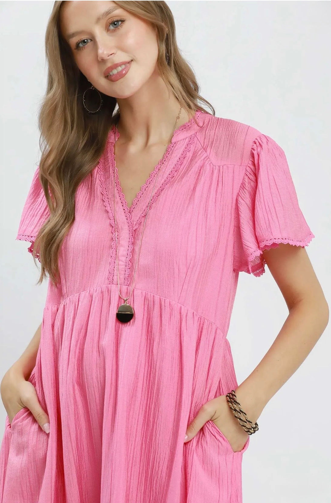 Textured Tiered Midi Dress