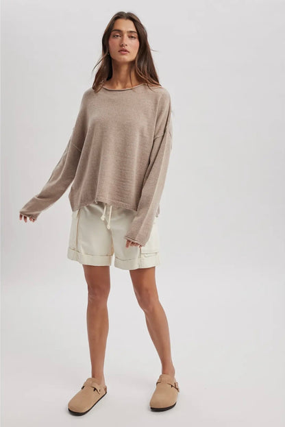 Boat Neck Lightweight Sweater
