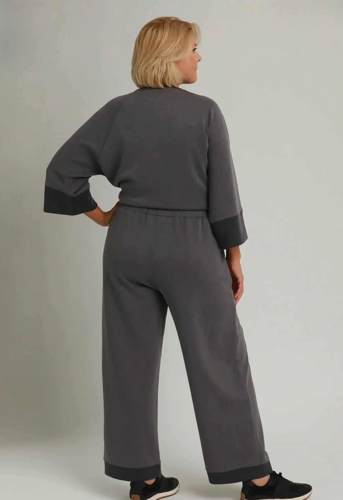 Colorblock Straight Pants Curvy