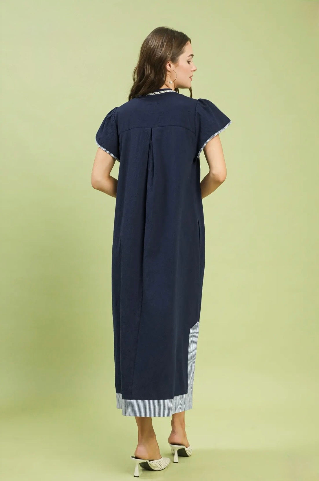 Abstract Applique Midi Dress