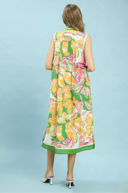 Floral Sleeveless Midi Dress
