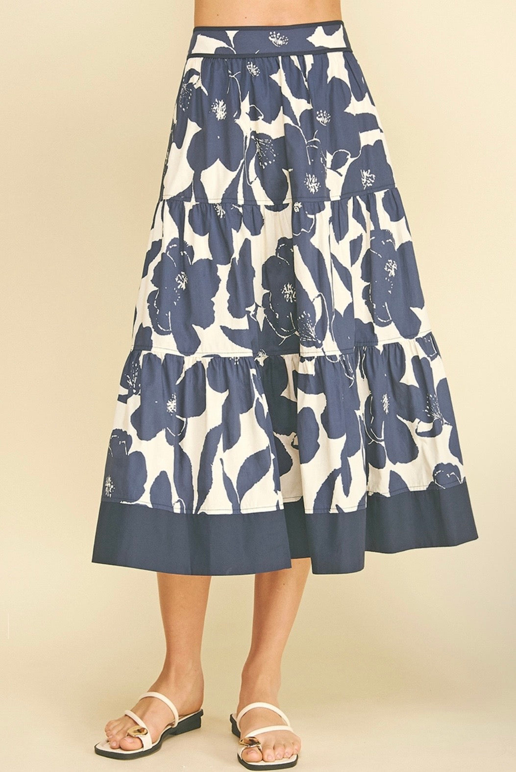 Floral Tiered Midi Skirt (set)