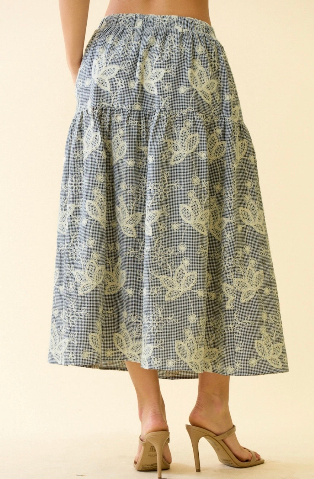 Embroidered Midi Skirt (Set)