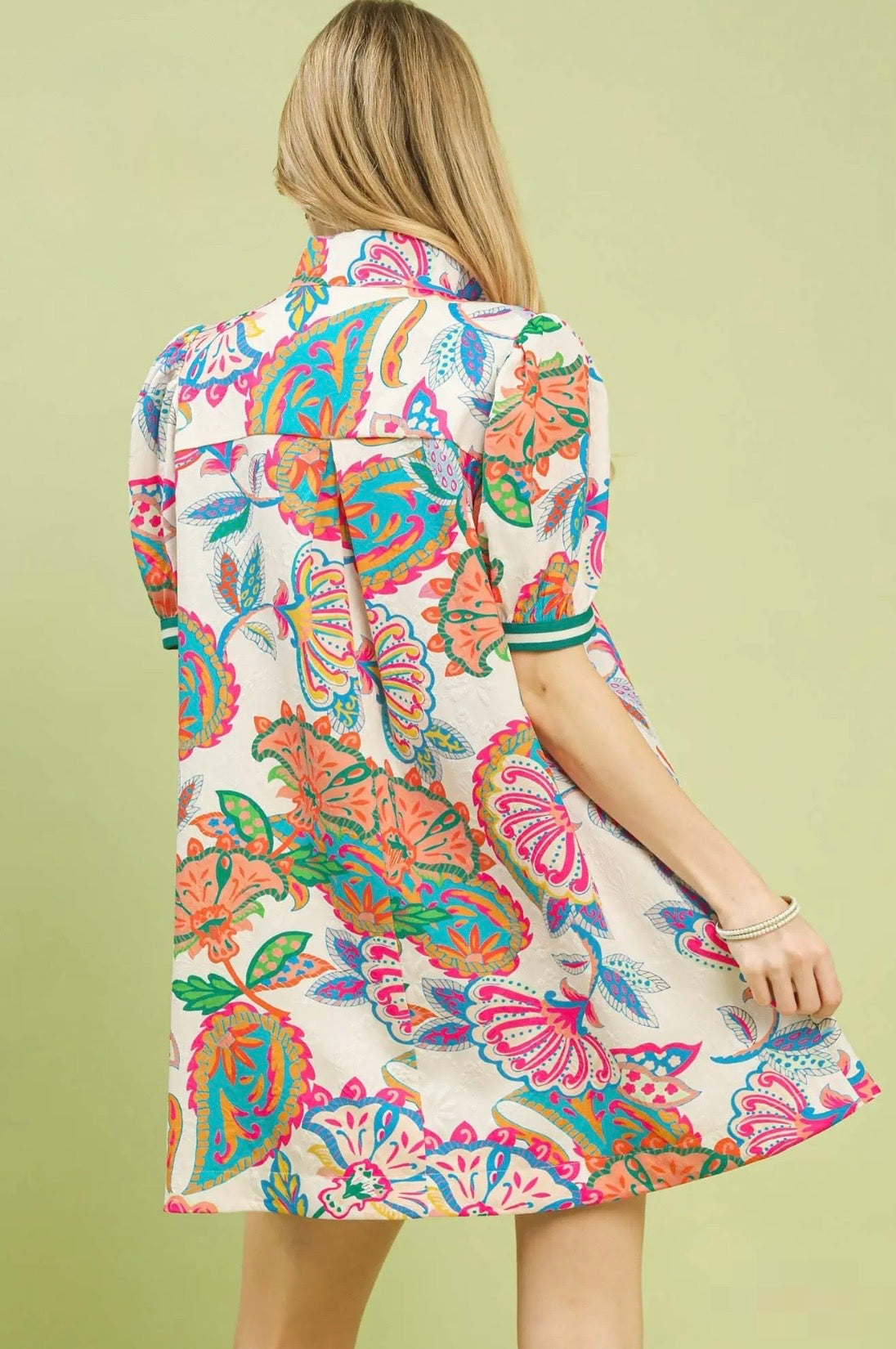 Jacquard Paisley Tunic Dress