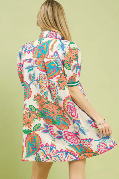 Jacquard Paisley Tunic Dress