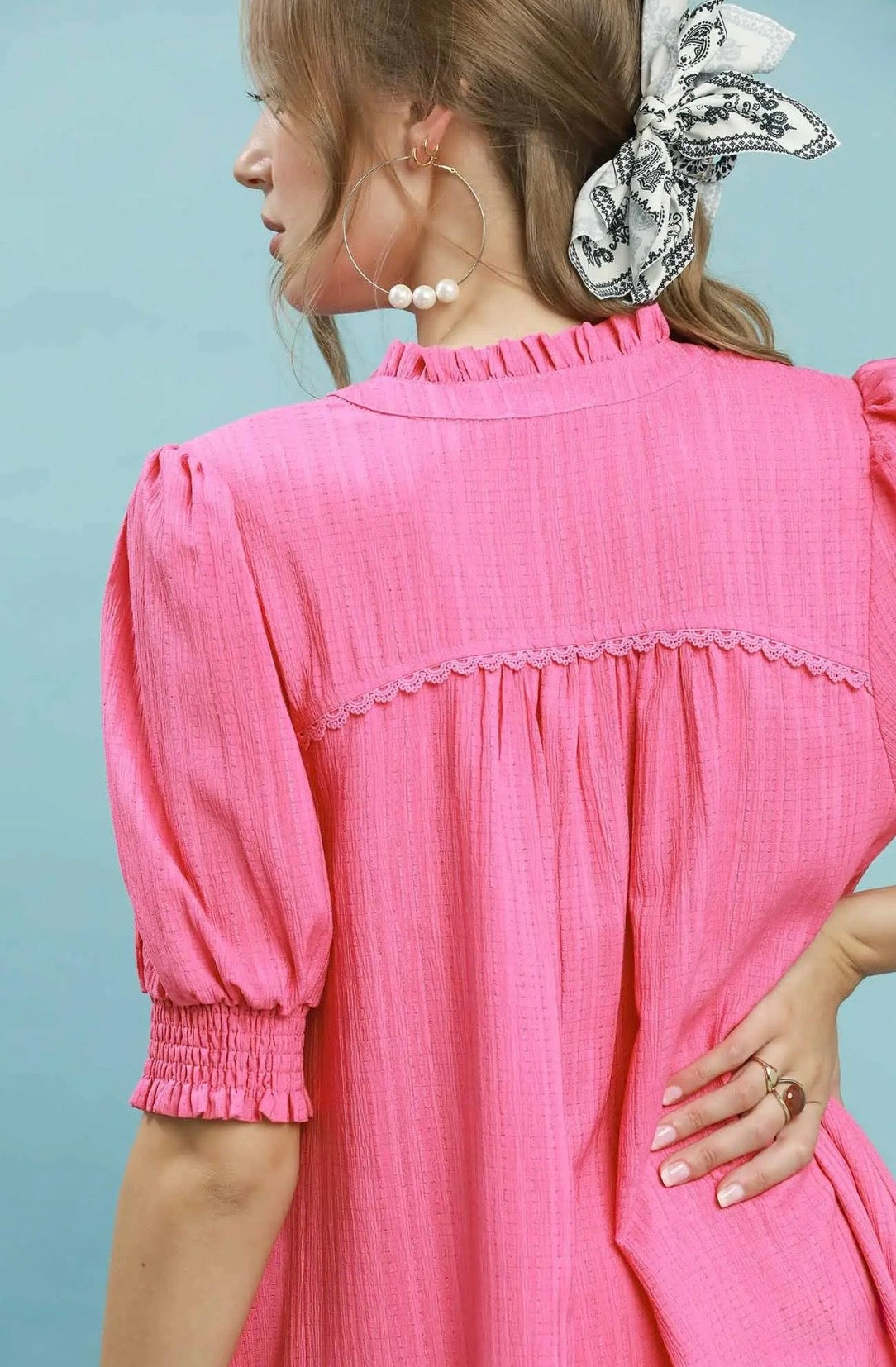Puff Sleeve Midi Dress