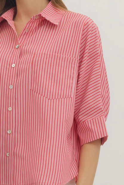 Striped Button Up Top