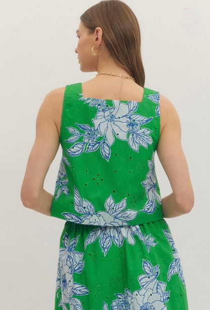 Botanical Square Neck Top (set)