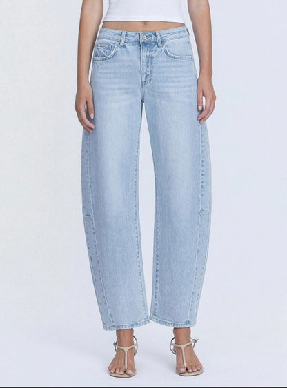 High Rise Crop Barrel Jean