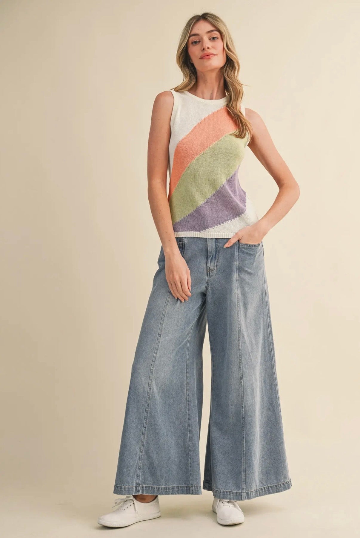 Color Block Knit Tank