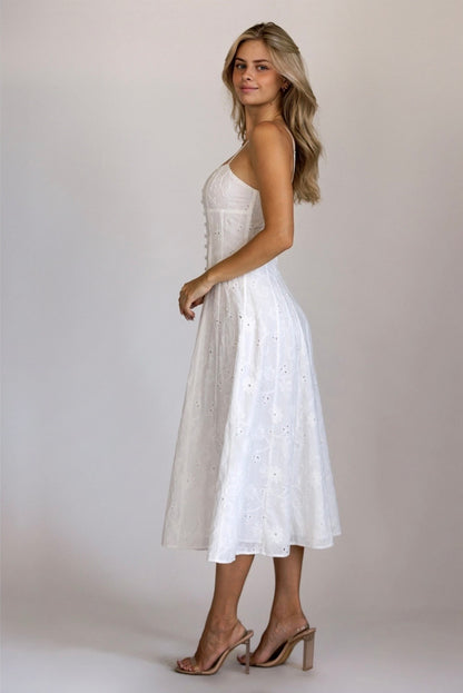 Eyelet Midi Dress