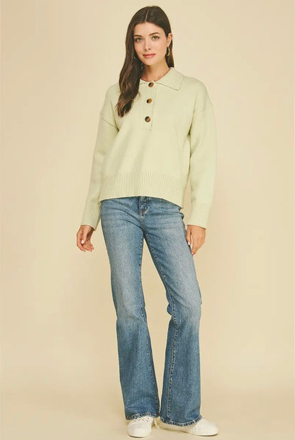 Collared Button-Down Sweater