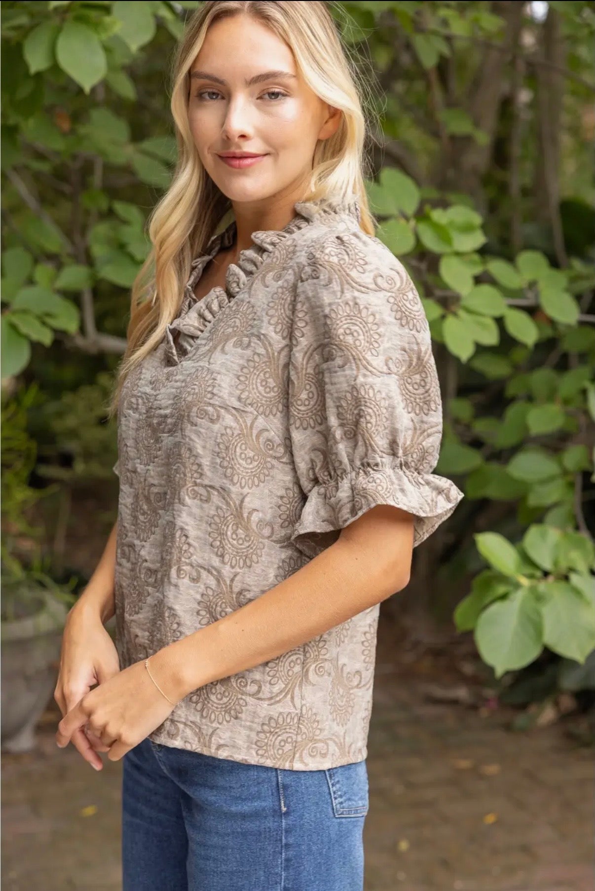 Jacquard Organza Top