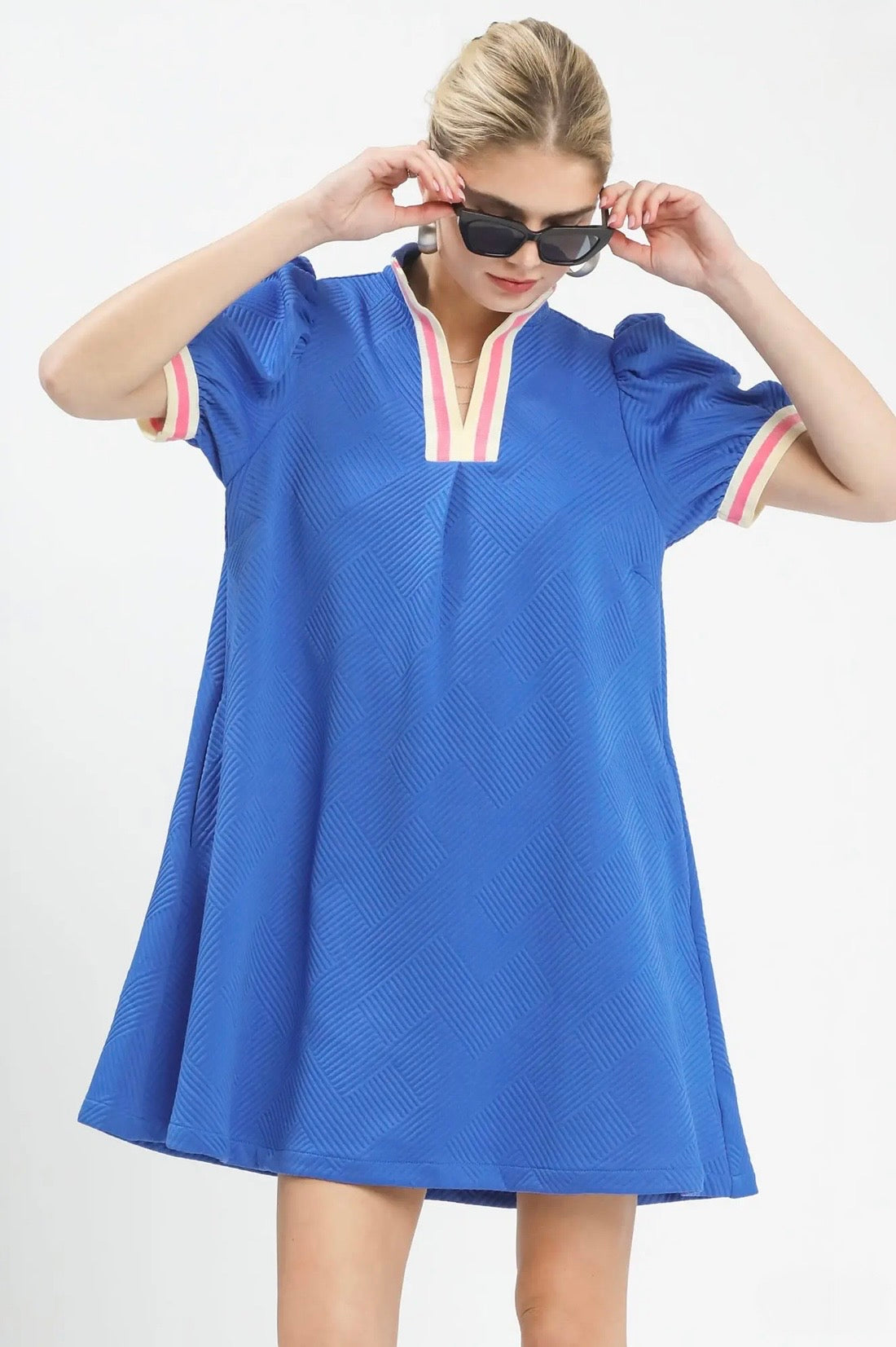 Solid Jacquard Mini Dress