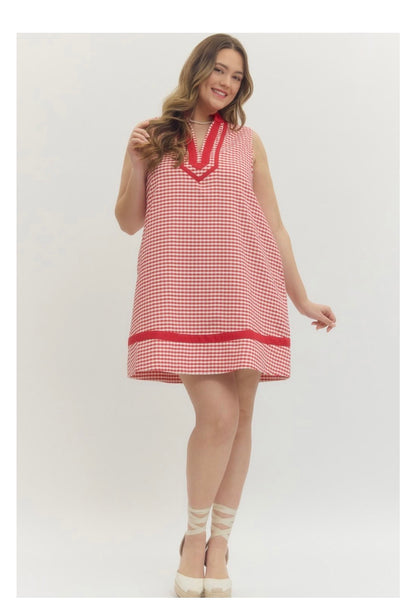 Gingham Mini Dress Curvy