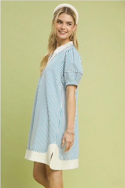 Pinstripe Shift Dress