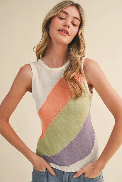 Color Block Knit Tank