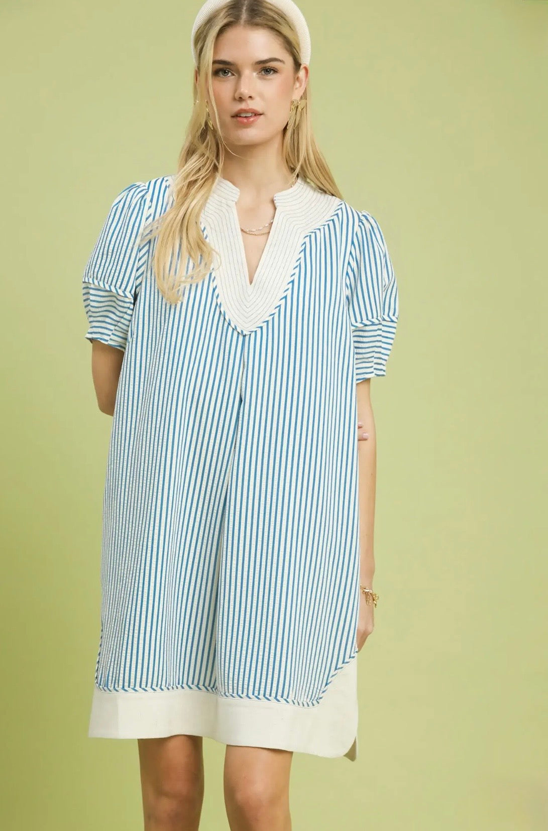 Pinstripe Shift Dress