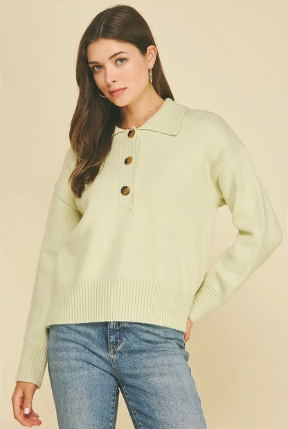 Collared Button-Down Sweater