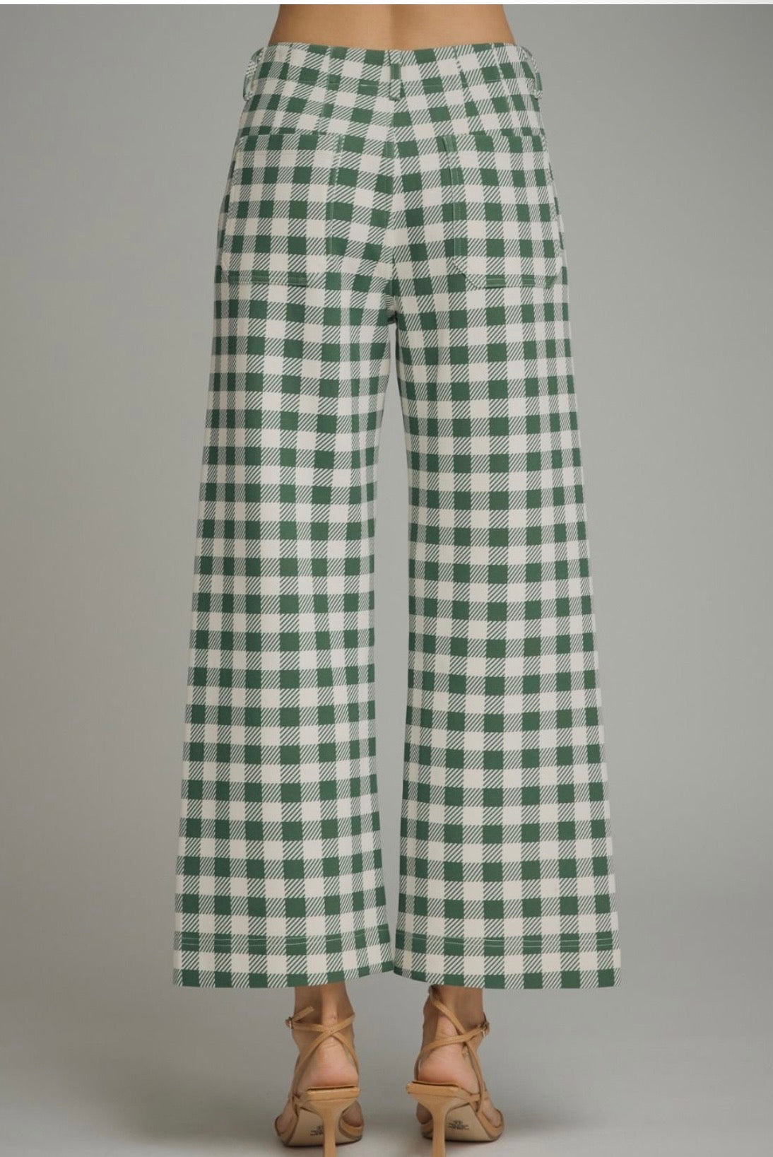 Gingham Wide Leg Pants