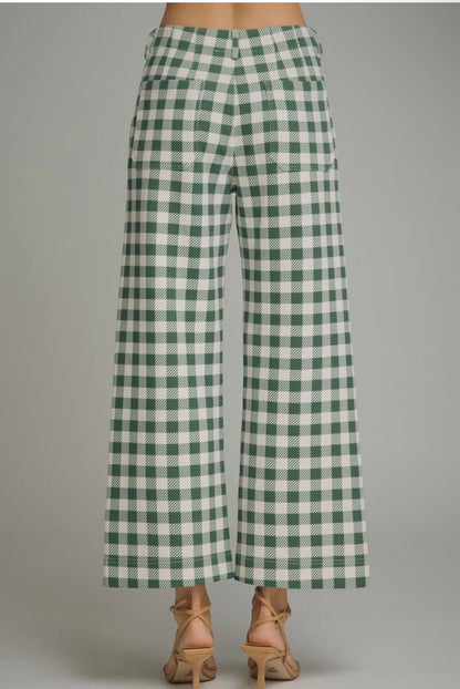 Gingham Wide Leg Pants
