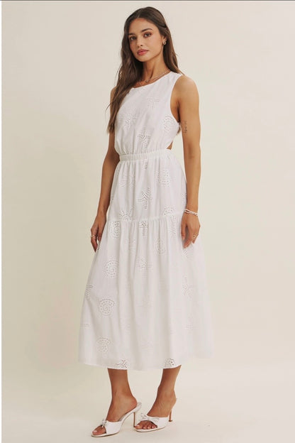 Seashell Eyelet Midi Dress