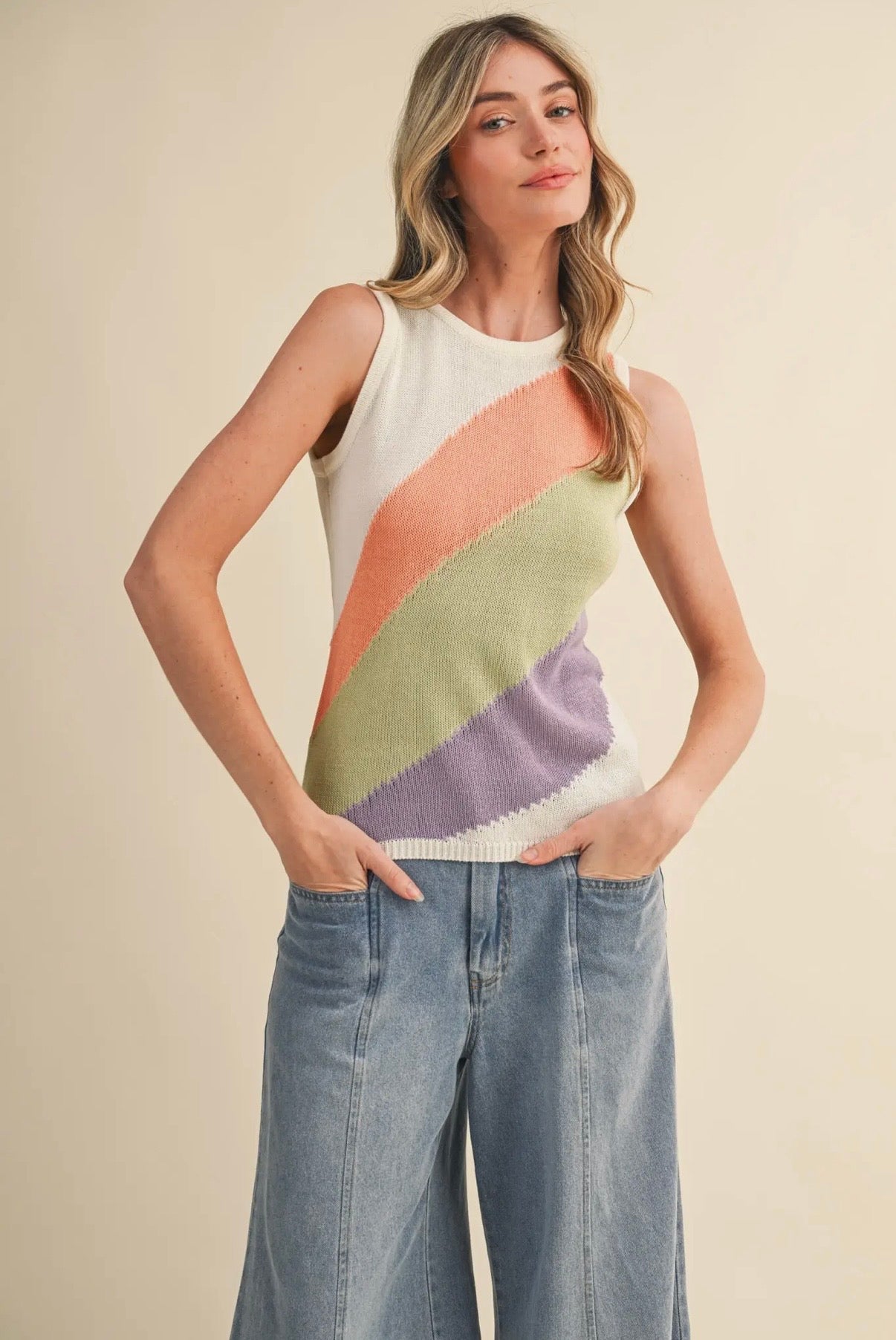 Color Block Knit Tank