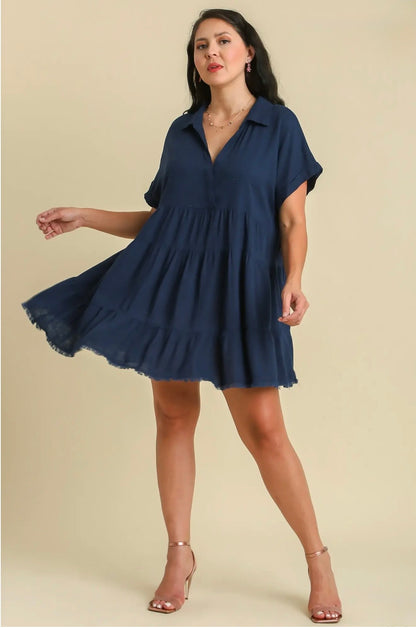 Linen Babydoll Dress Curvy