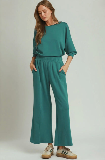 Elastic Wide Leg Pants