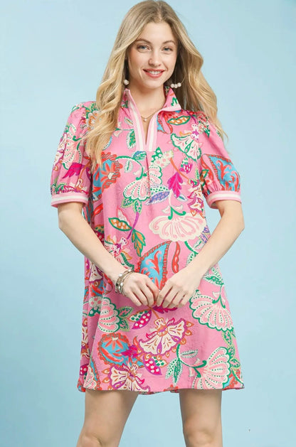 Jacquard Paisley Tunic Dress