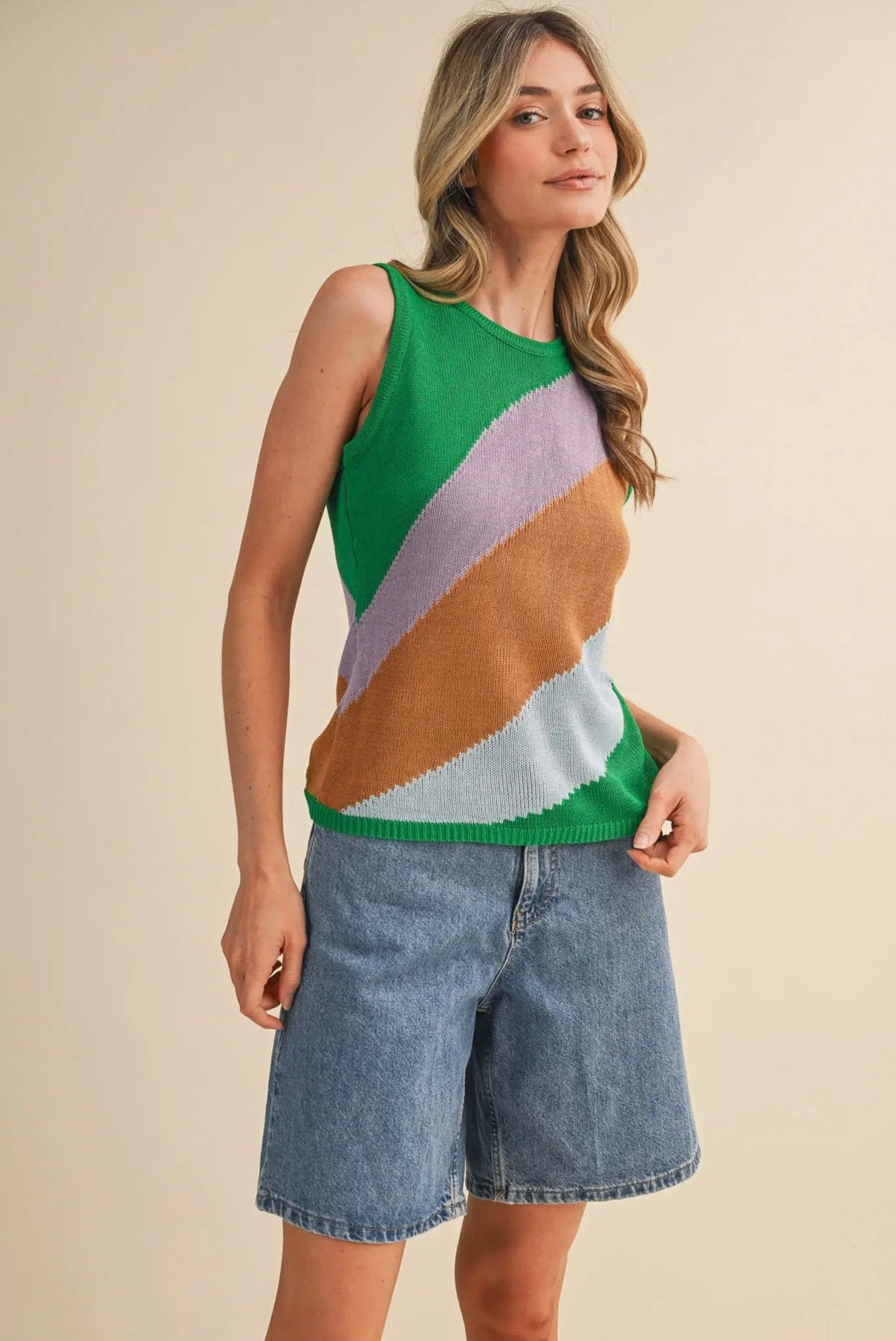 Color Block Knit Tank