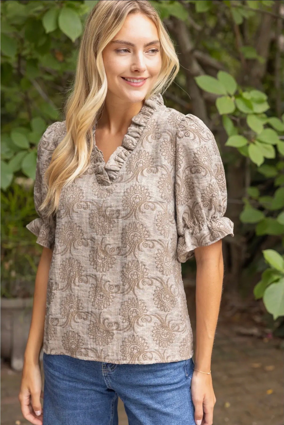 Jacquard Organza Top
