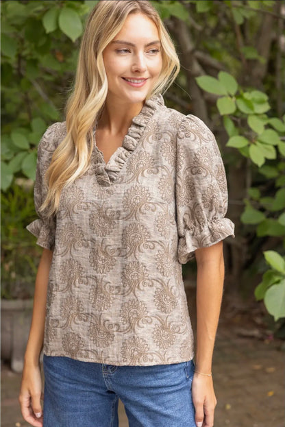 Jacquard Organza Top