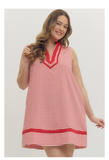 Gingham Mini Dress Curvy