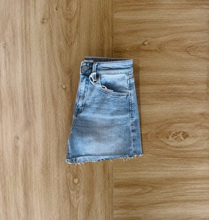Light Wash High-Rise Shorts