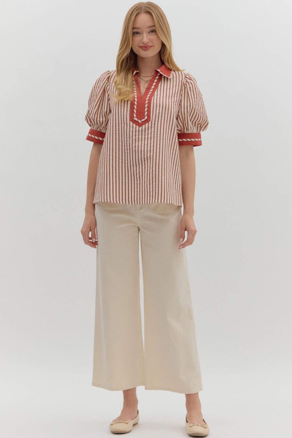 Rust Striped Top