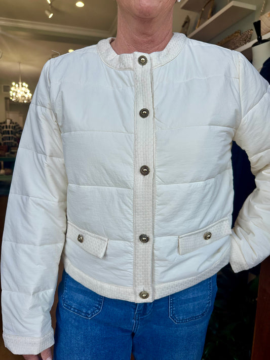 Quilted Button-Front Jacket