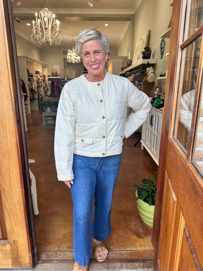 Quilted Button-Front Jacket